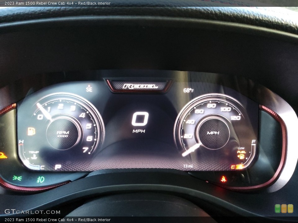 Red/Black Interior Gauges for the 2023 Ram 1500 Rebel Crew Cab 4x4 #145671919