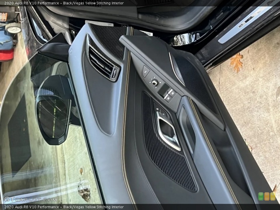 Black/Vegas Yellow Stitching Interior Door Panel for the 2020 Audi R8 V10 Performance #145679020