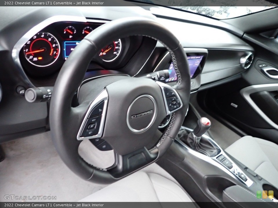 Jet Black Interior Steering Wheel for the 2022 Chevrolet Camaro LT1 Convertible #145680088