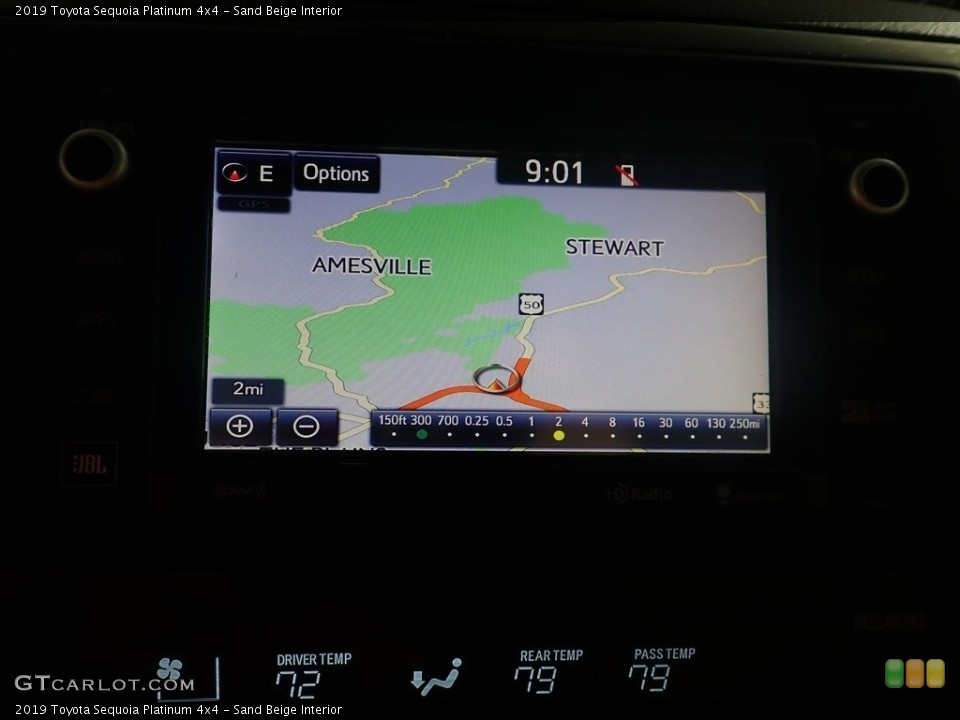 Sand Beige Interior Navigation for the 2019 Toyota Sequoia Platinum 4x4 #145680796
