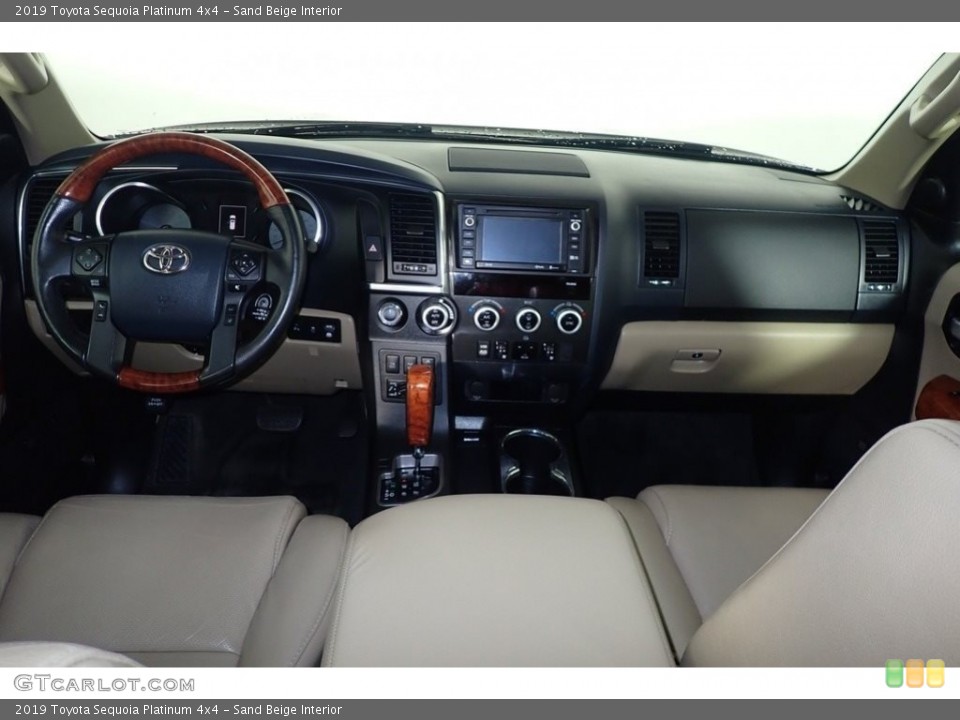 Sand Beige Interior Dashboard for the 2019 Toyota Sequoia Platinum 4x4 #145681096