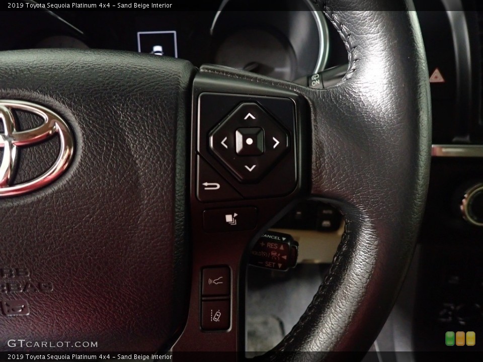 Sand Beige Interior Steering Wheel for the 2019 Toyota Sequoia Platinum 4x4 #145681183