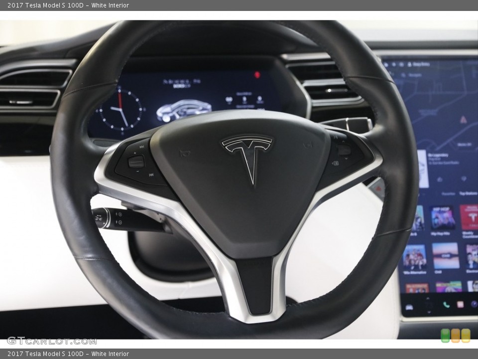 White Interior Steering Wheel for the 2017 Tesla Model S 100D #145683328