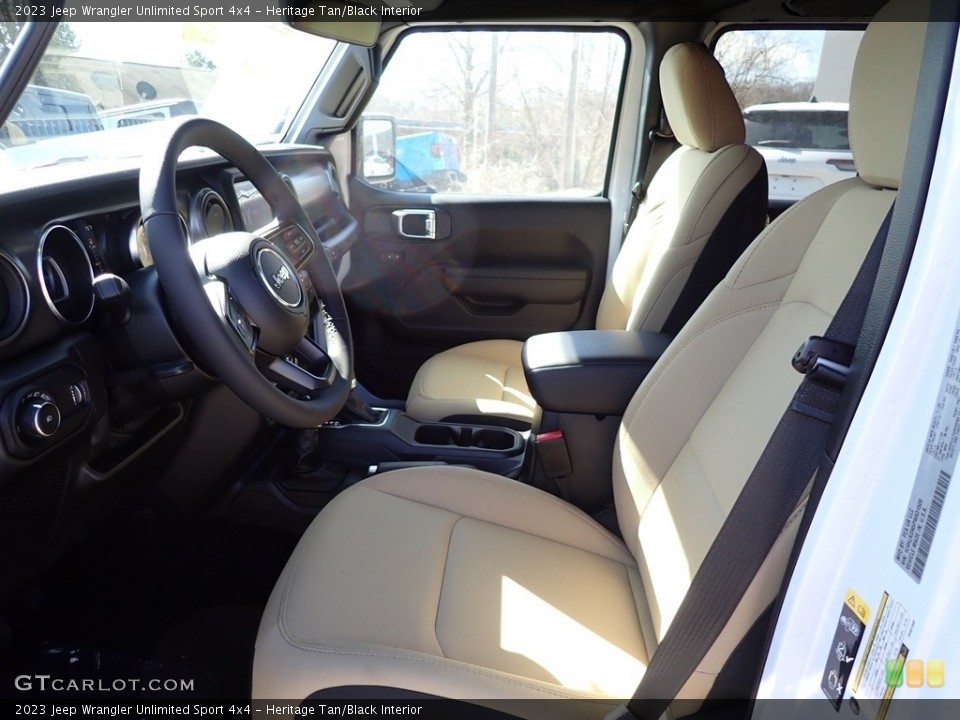 Heritage Tan/Black Interior Front Seat for the 2023 Jeep Wrangler Unlimited Sport 4x4 #145683382