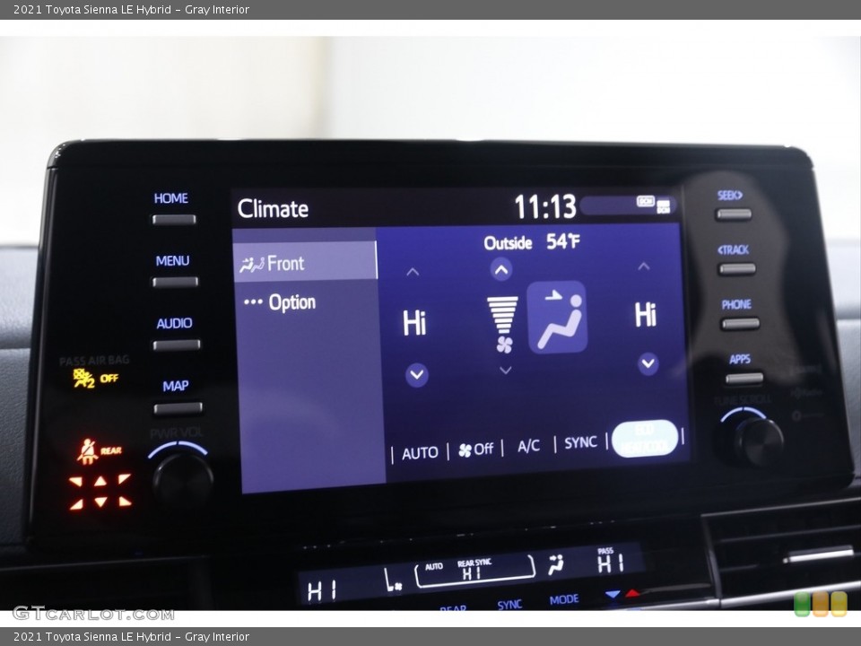 Gray Interior Controls for the 2021 Toyota Sienna LE Hybrid #145686412