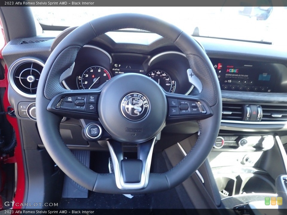 Black Interior Steering Wheel for the 2023 Alfa Romeo Stelvio Sprint AWD #145687349