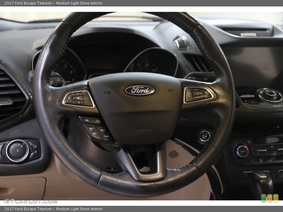 Medium Light Stone Interior Steering Wheel for the 2017 Ford Escape Titanium #145688300