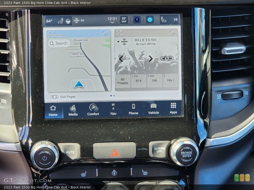 Black Interior Navigation for the 2023 Ram 1500 Big Horn Crew Cab 4x4 #145691177