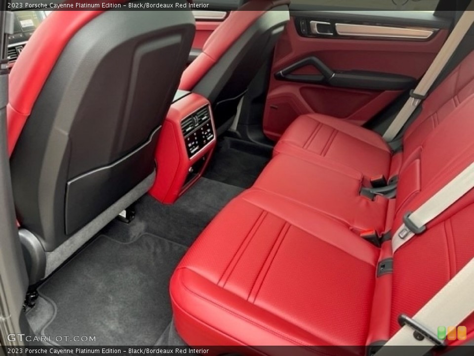 Black/Bordeaux Red Interior Rear Seat for the 2023 Porsche Cayenne Platinum Edition #145691552