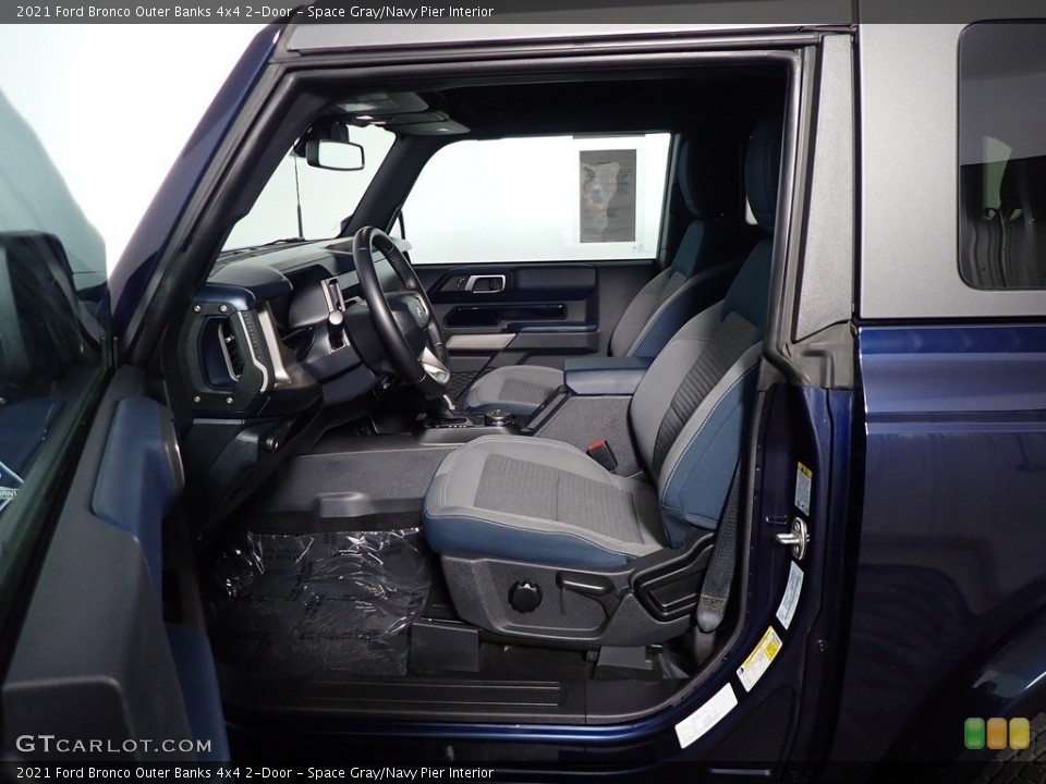Space Gray/Navy Pier Interior Front Seat for the 2021 Ford Bronco Outer Banks 4x4 2-Door #145691798