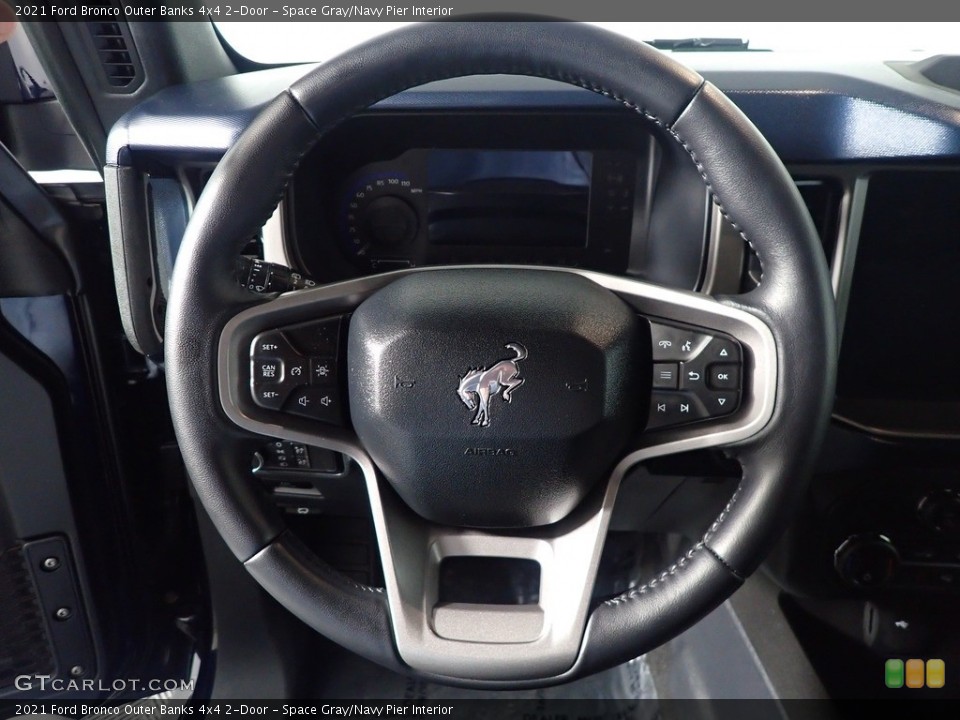 Space Gray/Navy Pier Interior Steering Wheel for the 2021 Ford Bronco Outer Banks 4x4 2-Door #145691891