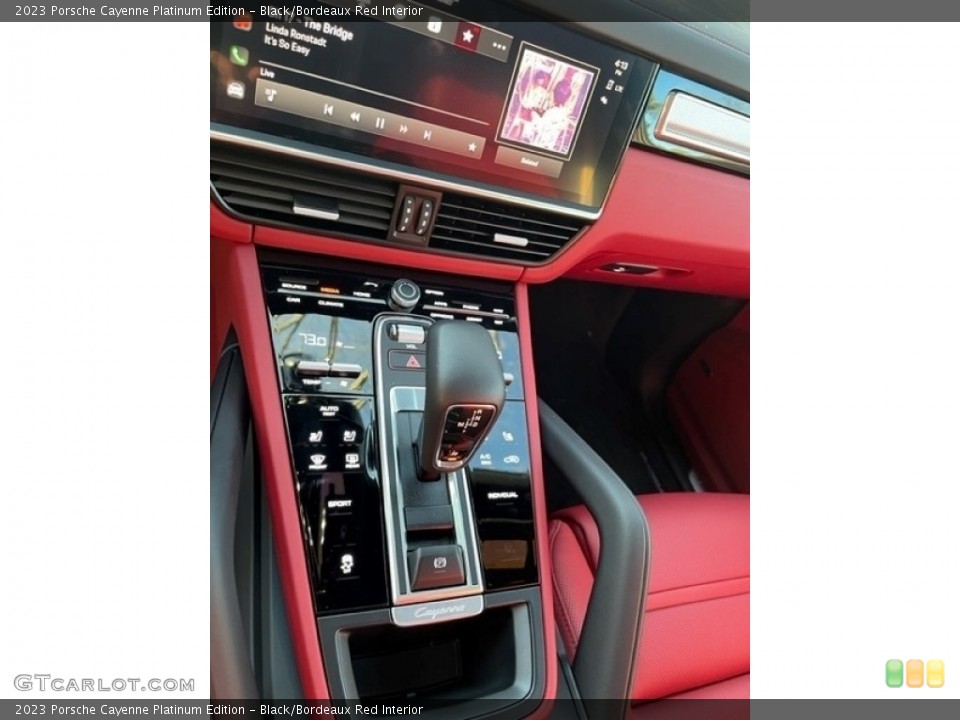 Black/Bordeaux Red Interior Transmission for the 2023 Porsche Cayenne Platinum Edition #145691903