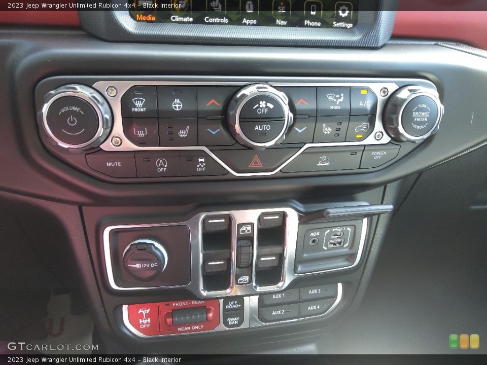 Black Interior Controls for the 2023 Jeep Wrangler Unlimited Rubicon 4x4 #145694393