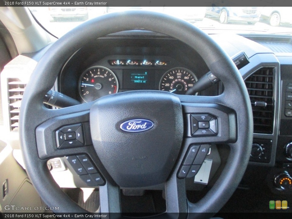 Earth Gray Interior Steering Wheel for the 2018 Ford F150 XLT SuperCrew 4x4 #145694687