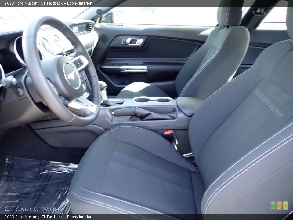 Ebony Interior Front Seat for the 2023 Ford Mustang GT Fastback #145696205