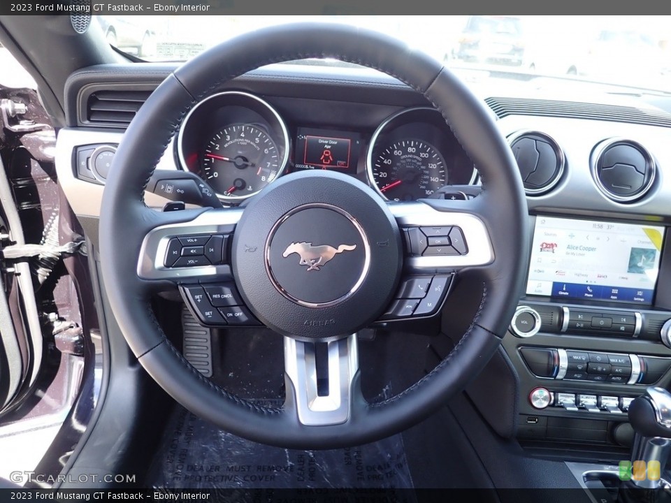 Ebony Interior Steering Wheel for the 2023 Ford Mustang GT Fastback #145696280