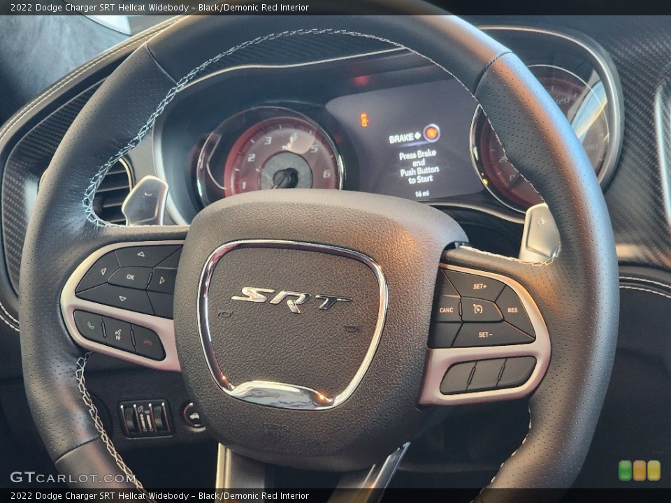 Black/Demonic Red Interior Steering Wheel for the 2022 Dodge Charger SRT Hellcat Widebody #145699733