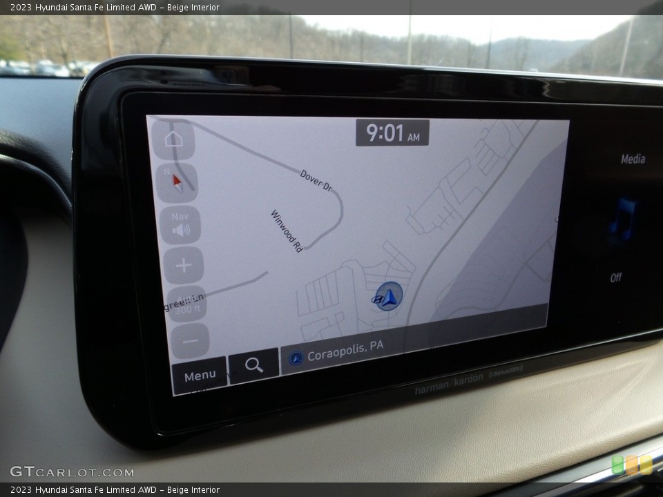 Beige Interior Navigation for the 2023 Hyundai Santa Fe Limited AWD #145702452