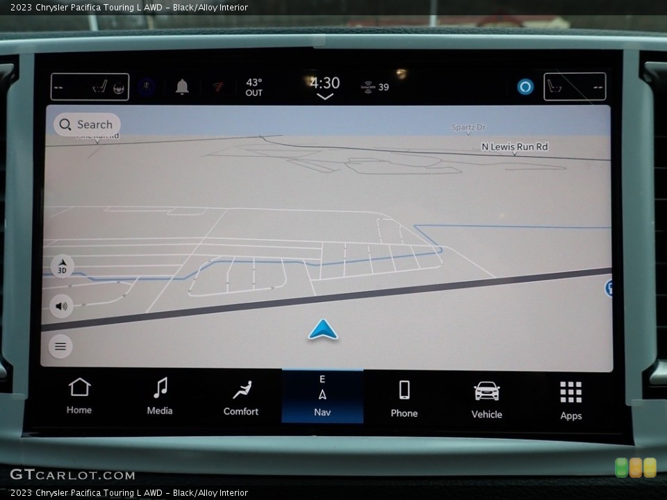Black/Alloy Interior Navigation for the 2023 Chrysler Pacifica Touring L AWD #145704216