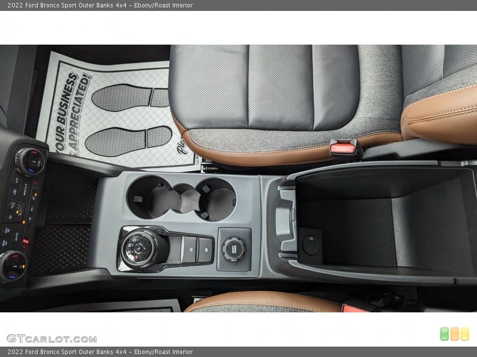 Ebony/Roast Interior Controls for the 2022 Ford Bronco Sport Outer Banks 4x4 #145709183