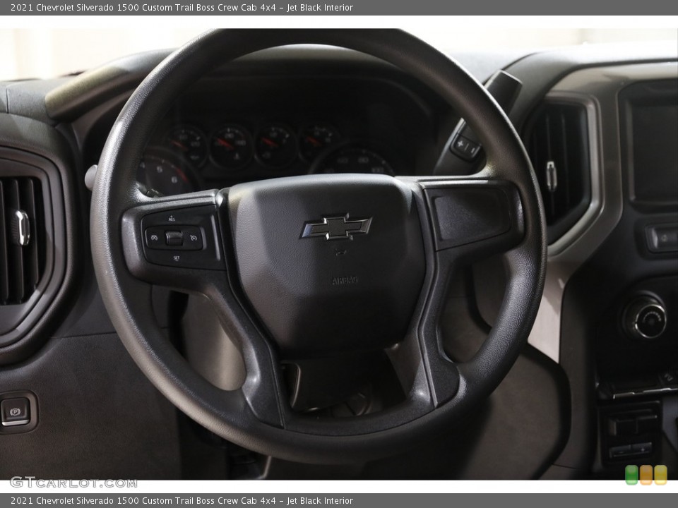 Jet Black Interior Steering Wheel for the 2021 Chevrolet Silverado 1500 Custom Trail Boss Crew Cab 4x4 #145709186