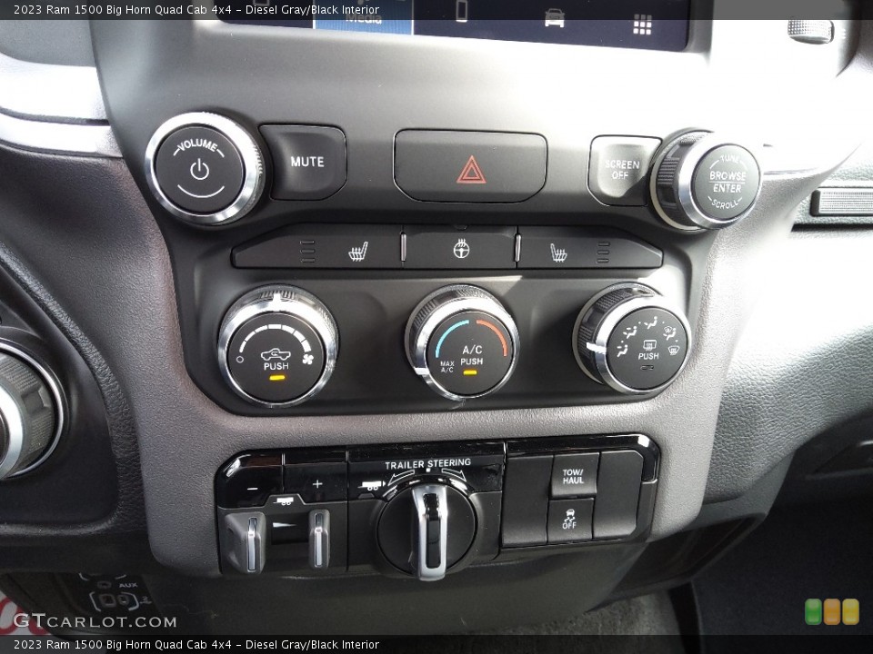 Diesel Gray/Black Interior Controls for the 2023 Ram 1500 Big Horn Quad Cab 4x4 #145716613