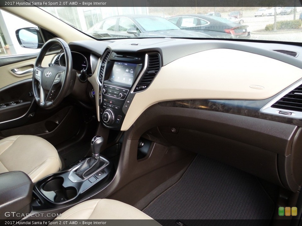 Beige Interior Dashboard for the 2017 Hyundai Santa Fe Sport 2.0T AWD #145717813