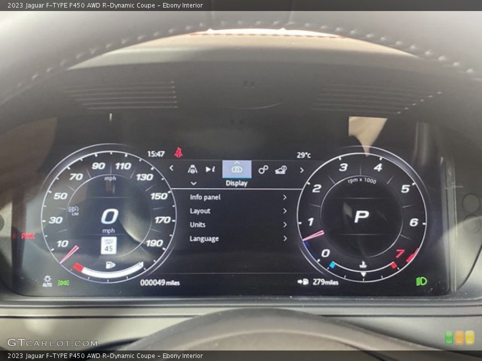Ebony Interior Gauges for the 2023 Jaguar F-TYPE P450 AWD R-Dynamic Coupe #145717897