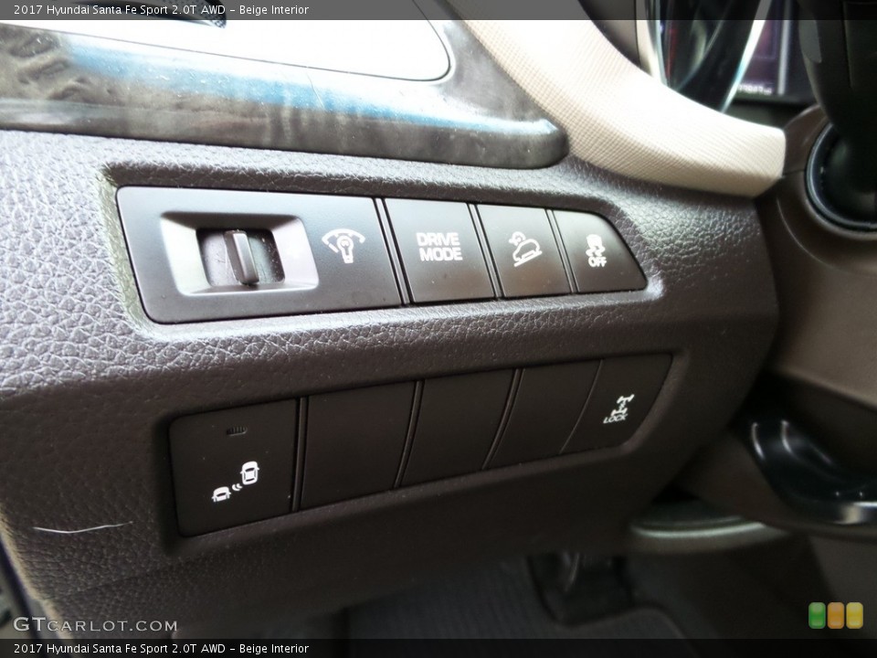 Beige Interior Controls for the 2017 Hyundai Santa Fe Sport 2.0T AWD #145717993