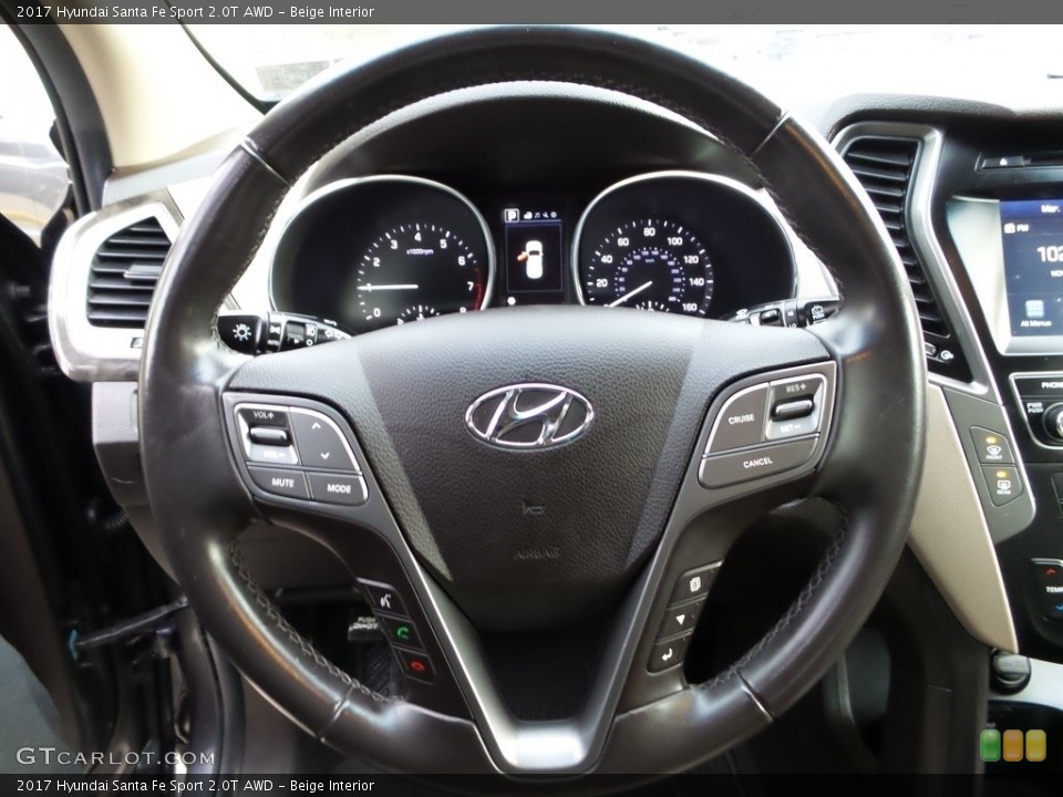 Beige Interior Steering Wheel for the 2017 Hyundai Santa Fe Sport 2.0T AWD #145718011
