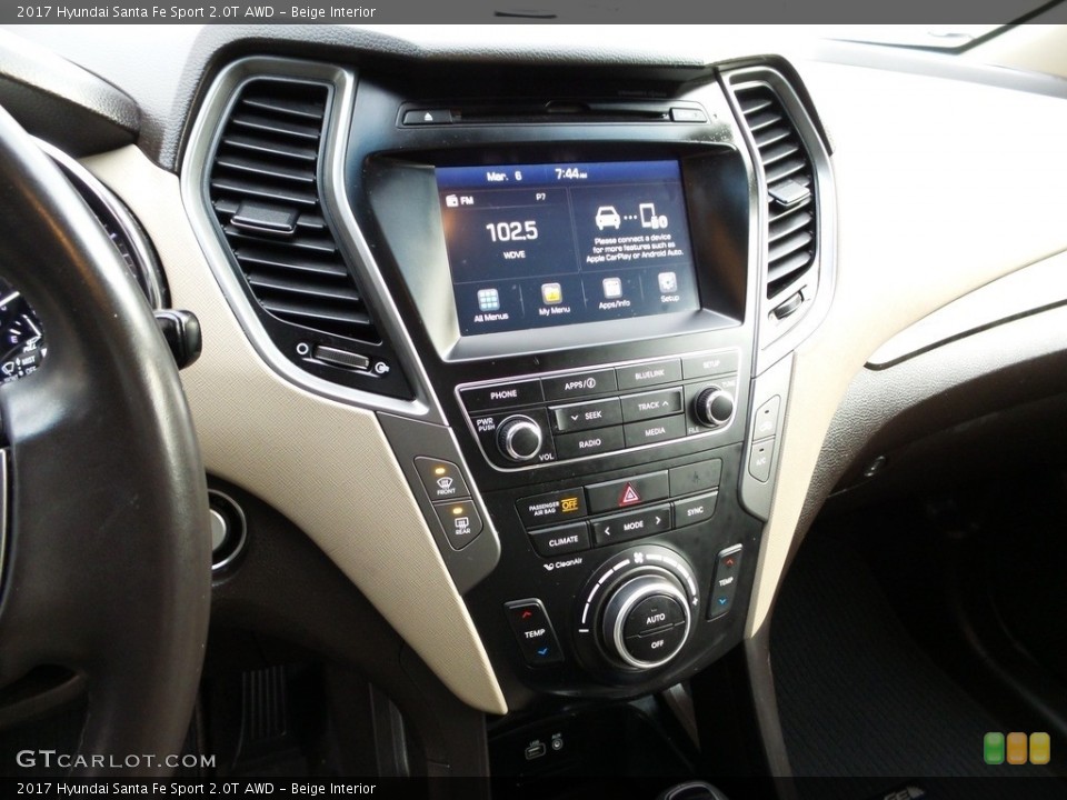 Beige Interior Controls for the 2017 Hyundai Santa Fe Sport 2.0T AWD #145718044