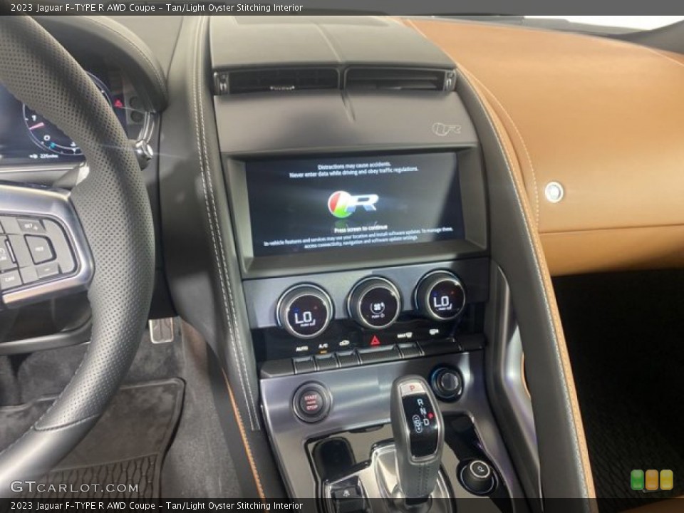 Tan/Light Oyster Stitching Interior Controls for the 2023 Jaguar F-TYPE R AWD Coupe #145718344