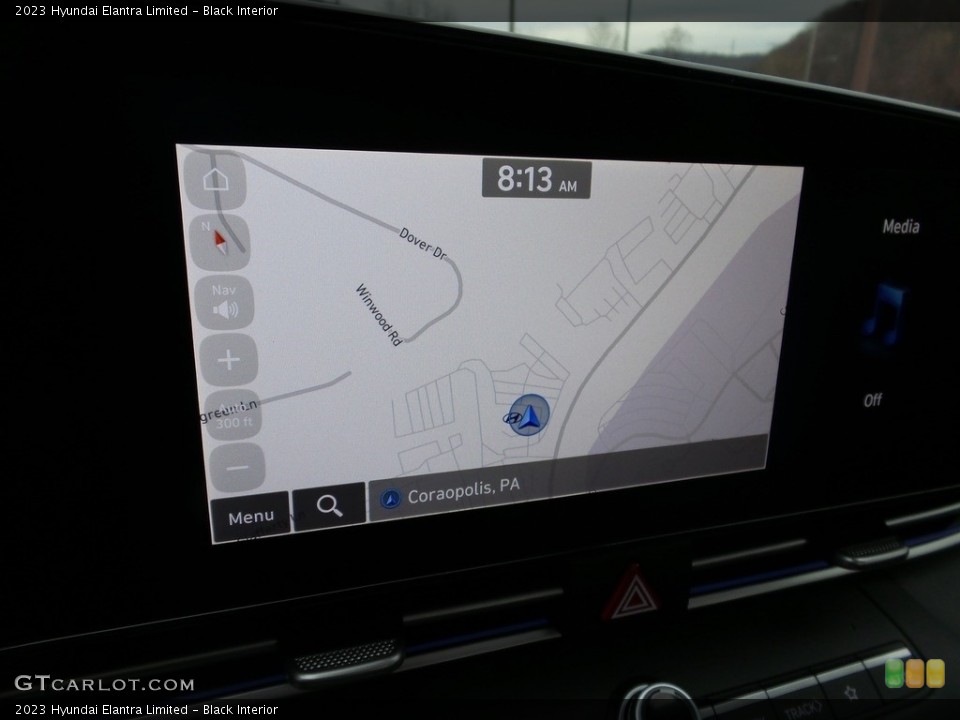 Black Interior Navigation for the 2023 Hyundai Elantra Limited #145720108