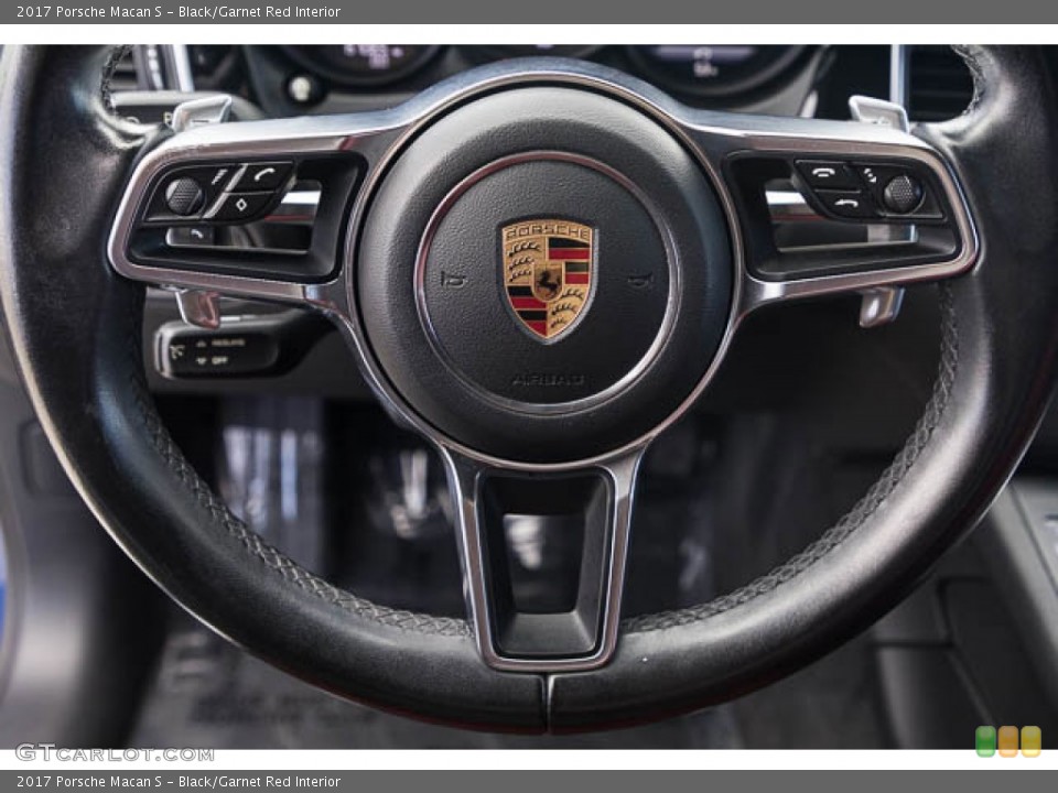 Black/Garnet Red Interior Steering Wheel for the 2017 Porsche Macan S #145721146