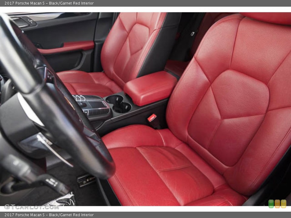 Black/Garnet Red Interior Front Seat for the 2017 Porsche Macan S #145721206