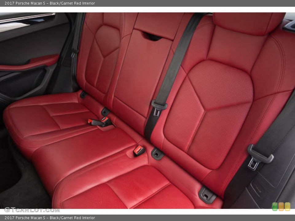 Black/Garnet Red Interior Rear Seat for the 2017 Porsche Macan S #145721230