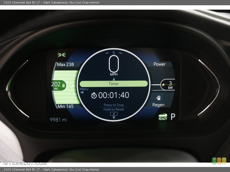 Dark Galvanized/­Sky Cool Gray Interior Gauges for the 2020 Chevrolet Bolt EV LT #145728307