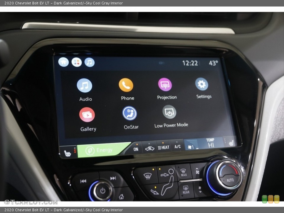 Dark Galvanized/­Sky Cool Gray Interior Controls for the 2020 Chevrolet Bolt EV LT #145728349