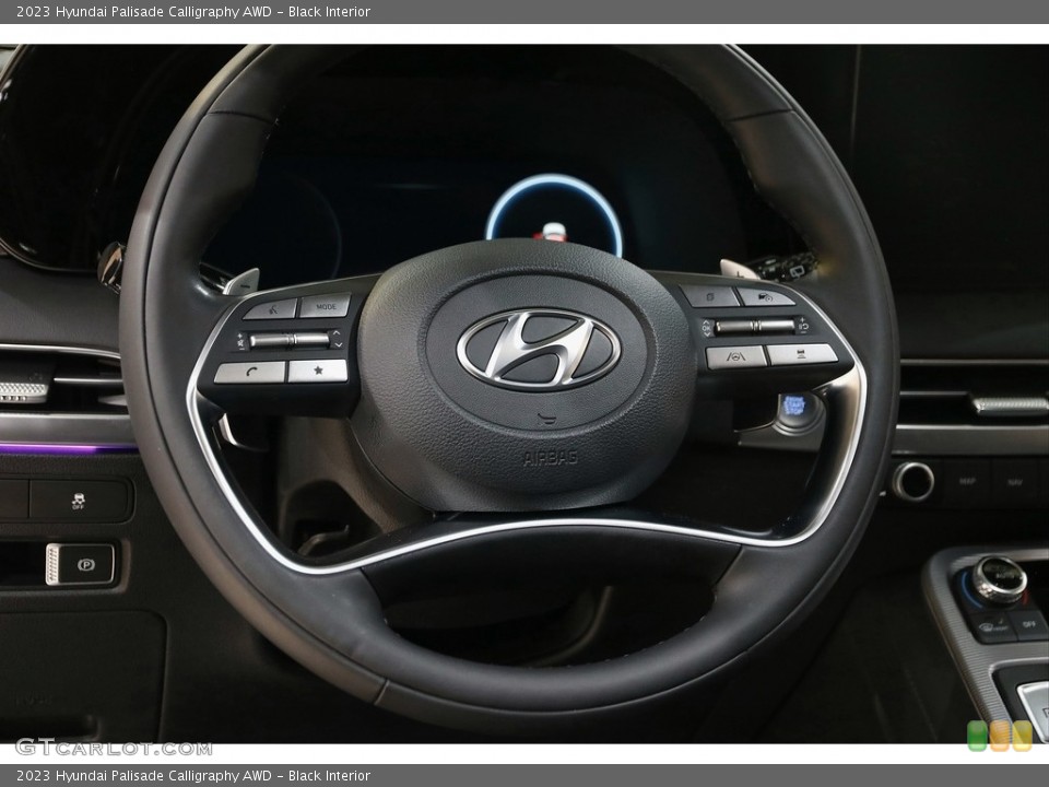Black Interior Steering Wheel for the 2023 Hyundai Palisade Calligraphy AWD #145729063