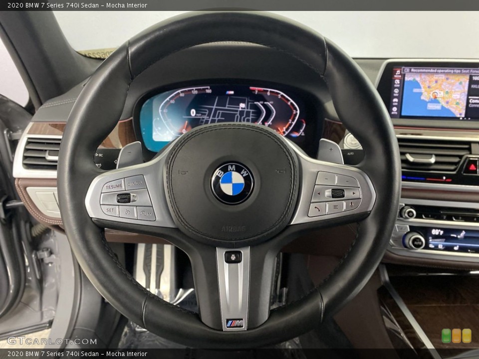 Mocha Interior Steering Wheel for the 2020 BMW 7 Series 740i Sedan #145730698