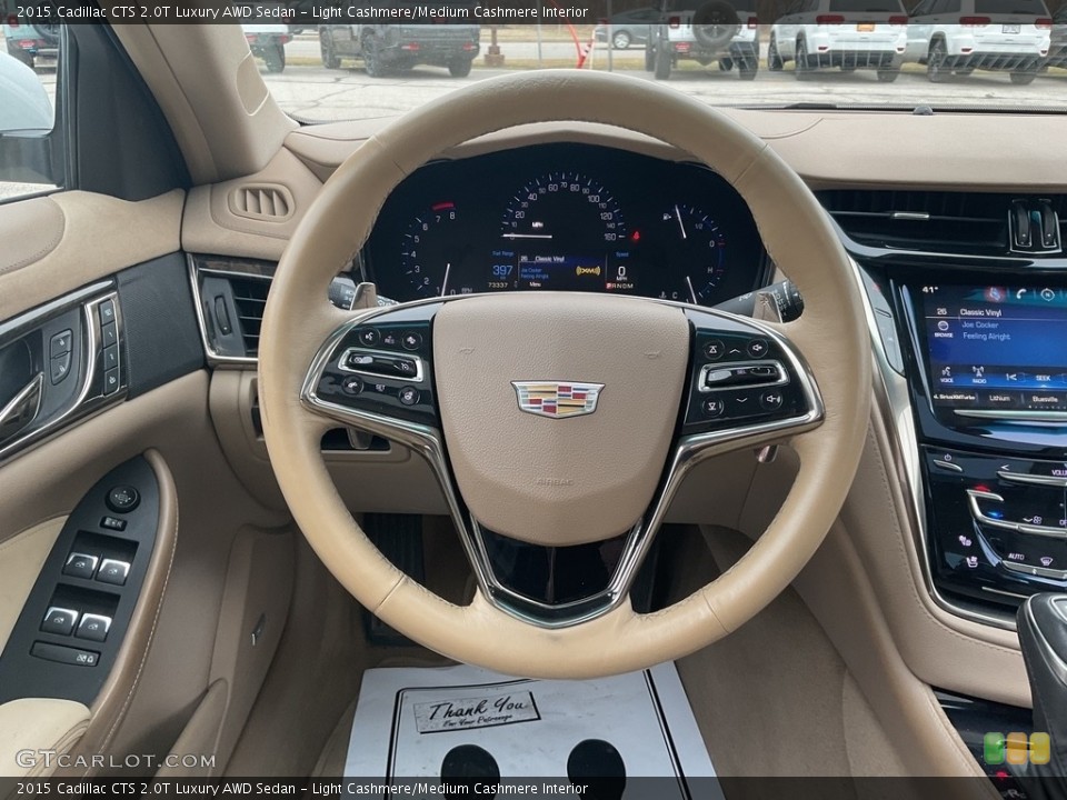 Light Cashmere/Medium Cashmere Interior Steering Wheel for the 2015 Cadillac CTS 2.0T Luxury AWD Sedan #145732264