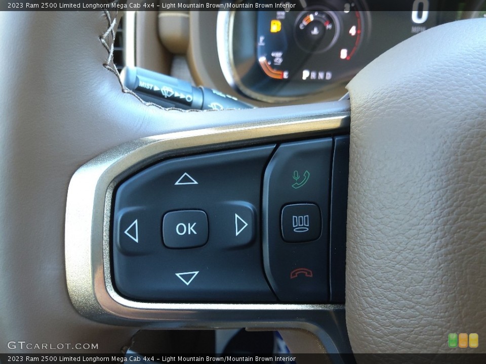 Light Mountain Brown/Mountain Brown Interior Steering Wheel for the 2023 Ram 2500 Limited Longhorn Mega Cab 4x4 #145734940