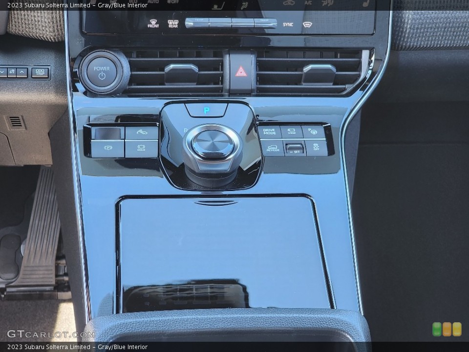 Gray/Blue Interior Controls for the 2023 Subaru Solterra Limited #145749679