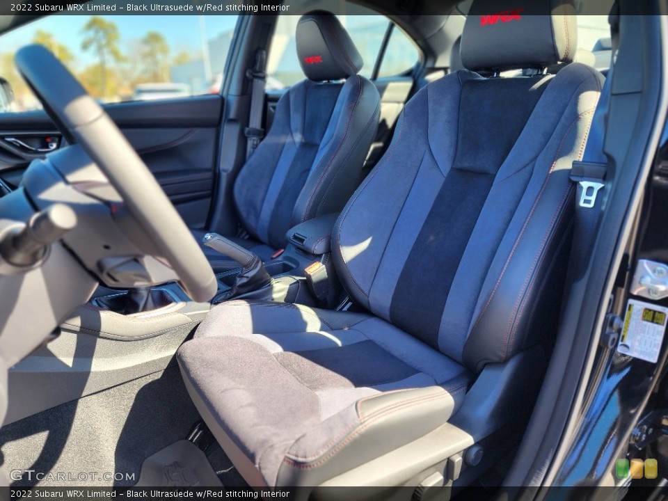 Black Ultrasuede w/Red stitching Interior Front Seat for the 2022 Subaru WRX Limited #145751197