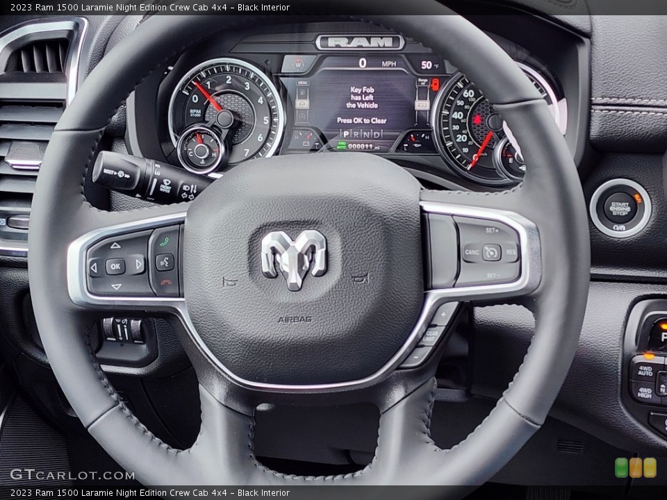 Black Interior Steering Wheel for the 2023 Ram 1500 Laramie Night Edition Crew Cab 4x4 #145756040