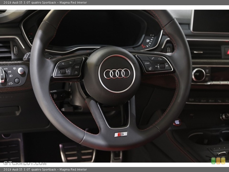 Magma Red Interior Steering Wheel for the 2019 Audi S5 3.0T quattro Sportback #145756616