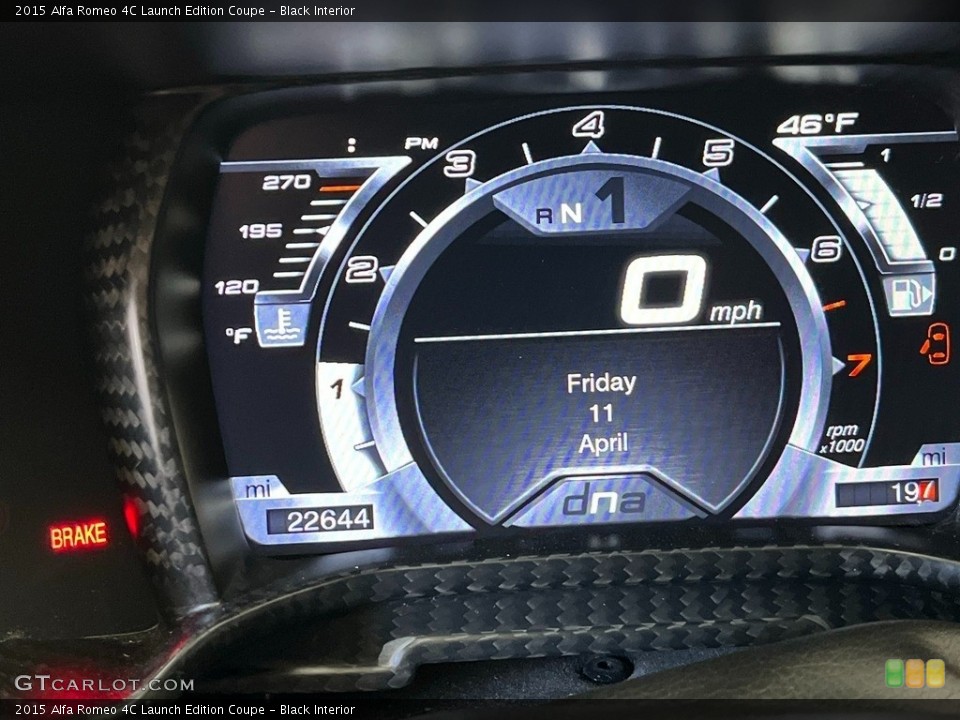 Black Interior Gauges for the 2015 Alfa Romeo 4C Launch Edition Coupe #145766385