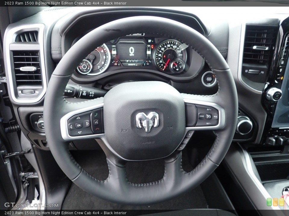 Black Interior Steering Wheel for the 2023 Ram 1500 Big Horn Night Edition Crew Cab 4x4 #145767690