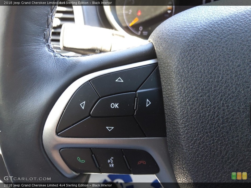Black Interior Steering Wheel for the 2018 Jeep Grand Cherokee Limited 4x4 Sterling Edition #145780499