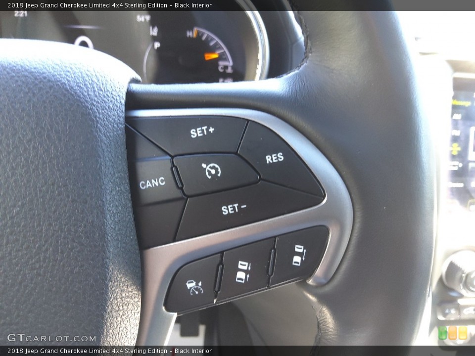 Black Interior Steering Wheel for the 2018 Jeep Grand Cherokee Limited 4x4 Sterling Edition #145780520